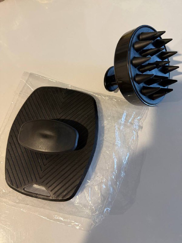 Массажная мочалка с ручкой, массажер для кожи головы 3