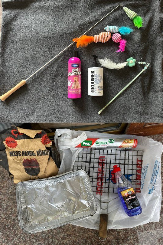 Набор товаров для животных, творчества, пикника и инструменты