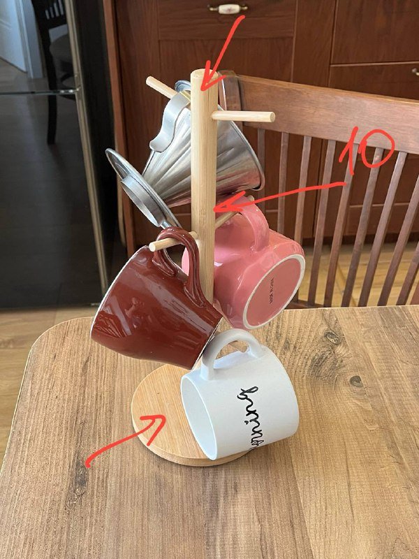 Френч пресс, заварочный чайник, бокалы, чашки, держатель для кружек 10