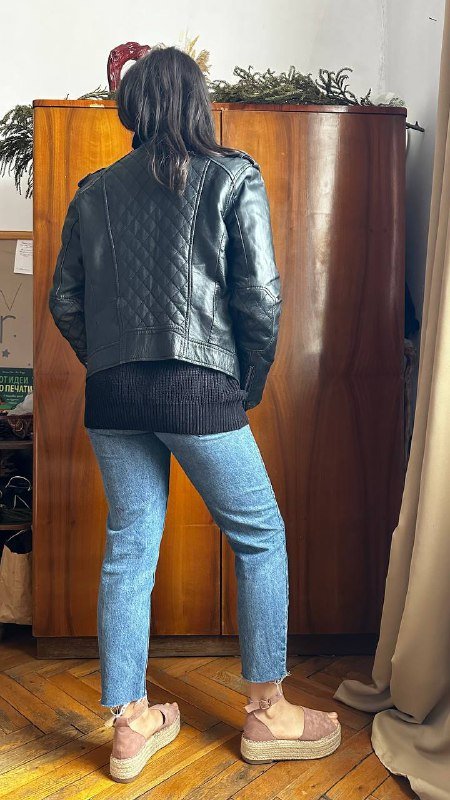 Кожаная куртка женская (Косуха) размер S 2