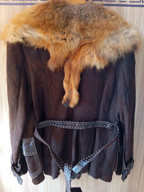 Мужская кожаная куртка с мехом 2