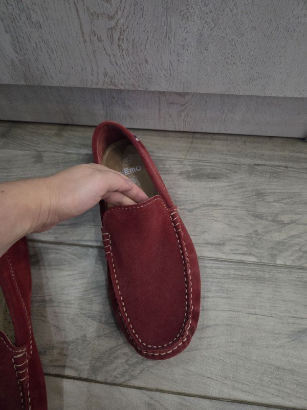 Мужские туфли мокасины красного цвета 4