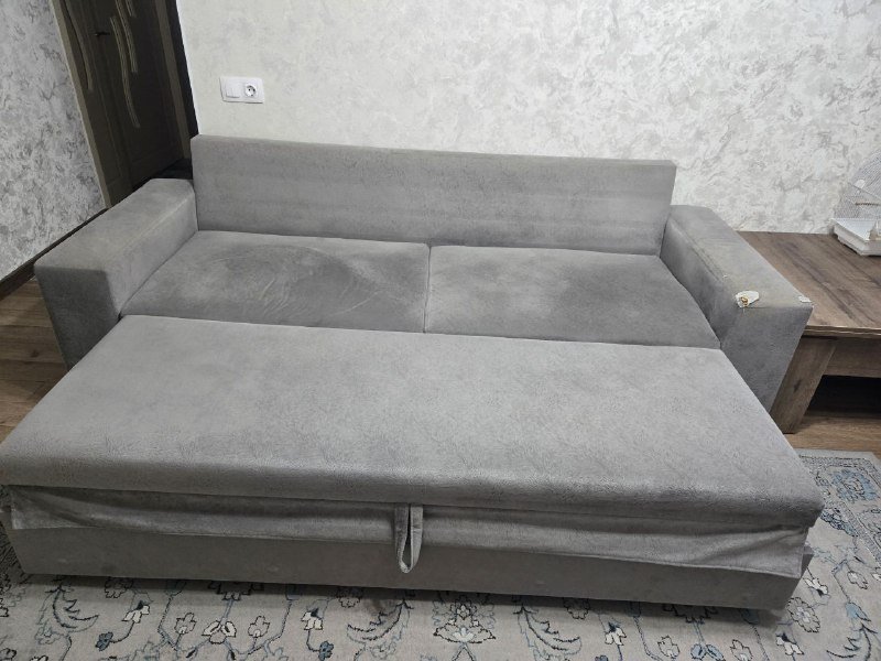 раскладной диван и два кресла серые 2