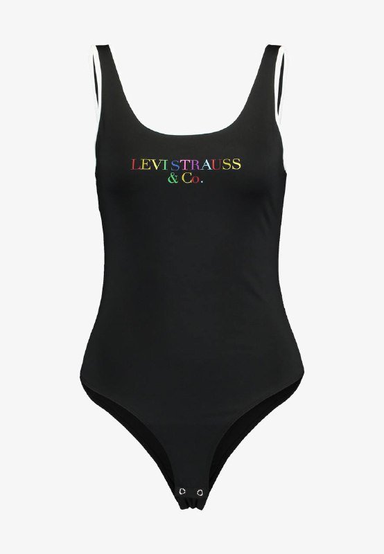 джинсовый комбинезон New Look, боди Levi’s (красный, черный) 8