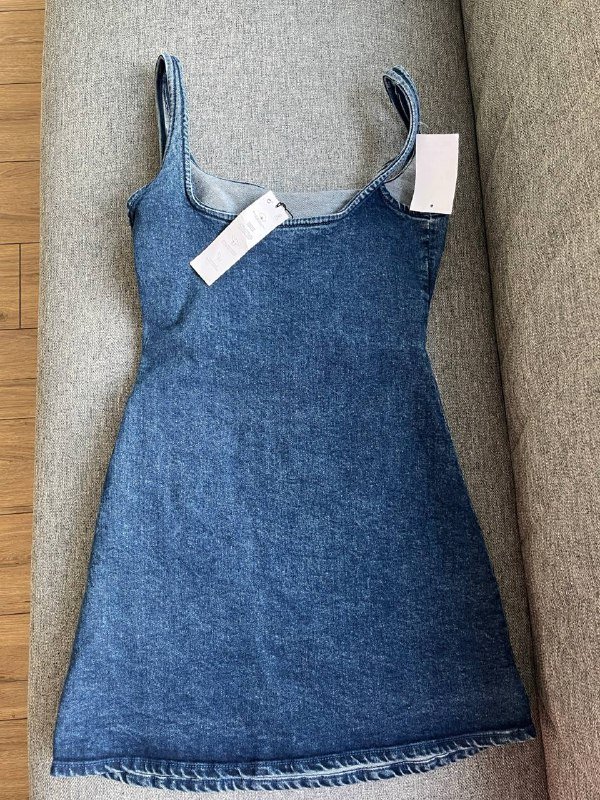 Сатиновое чёрное платье Zara, джинсовое мини-платье Zara 7