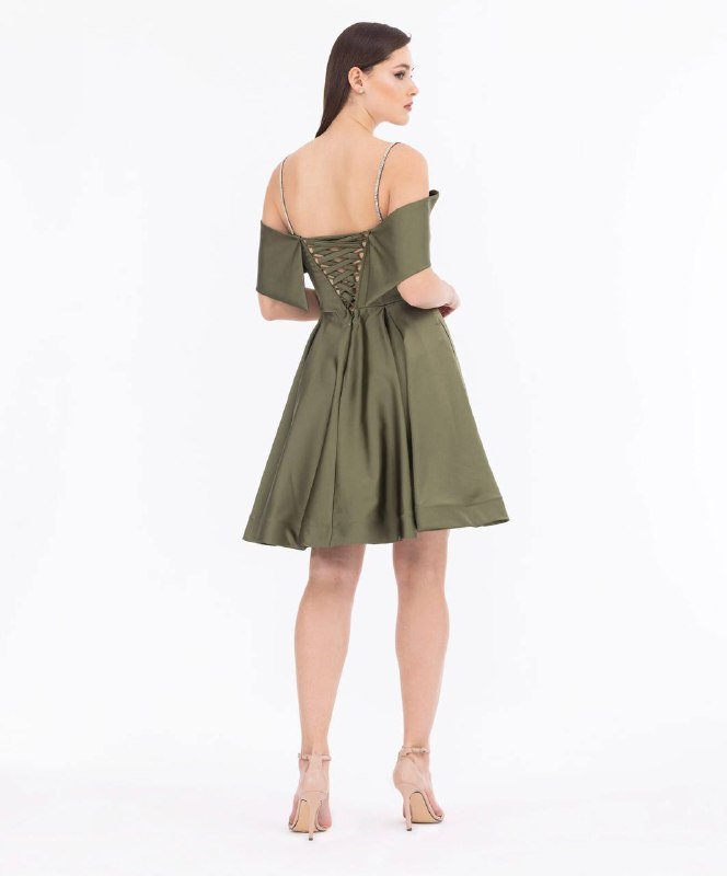 Платье Ilmio оливковое с корсетом, размер 40 2