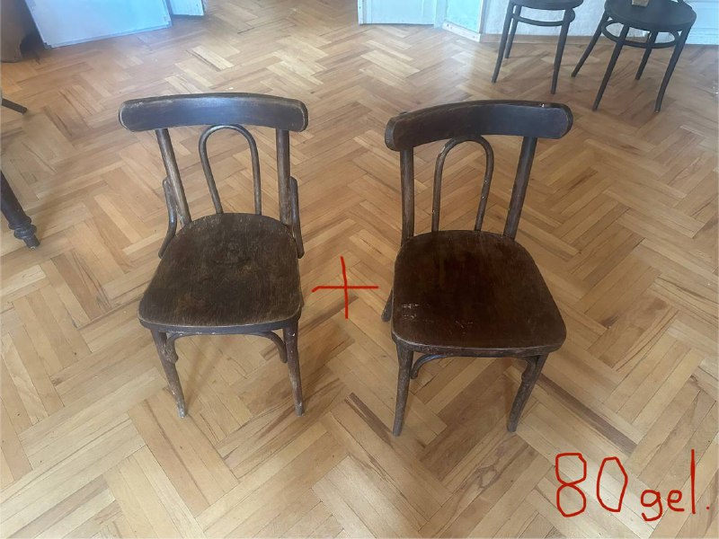 Антикварная мебель, стулья, столы, шкаф, зеркало 4