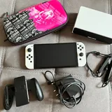 Nintendo Switch OLED, комплект стиков, игры, Ведьмак 3 1