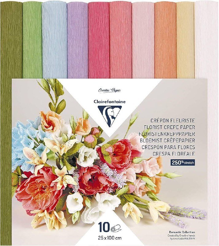 Clairefontaine Florist Crepe Paper 10 Rolls 25x100cm