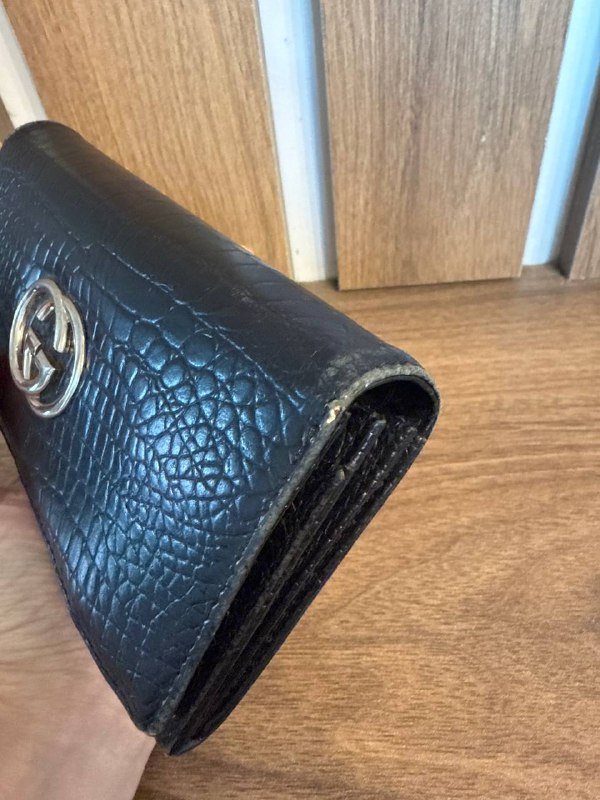 Кошелек оригинал черный кожаный Gucci 5