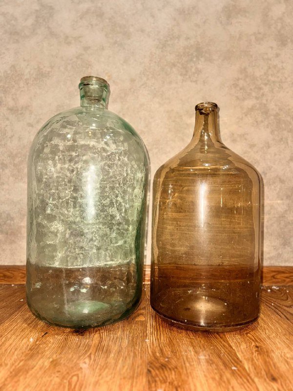 Стеклянные бутыли, большой и малый, набор 2