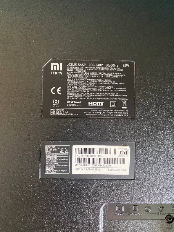 Телевизор Xiaomi 43 дюйма с пультом