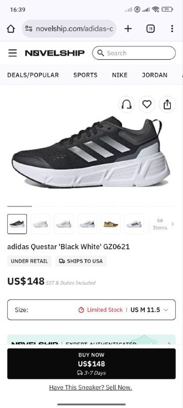 Кроссовки мужские Adidas Questar Grey Green GY2261 6