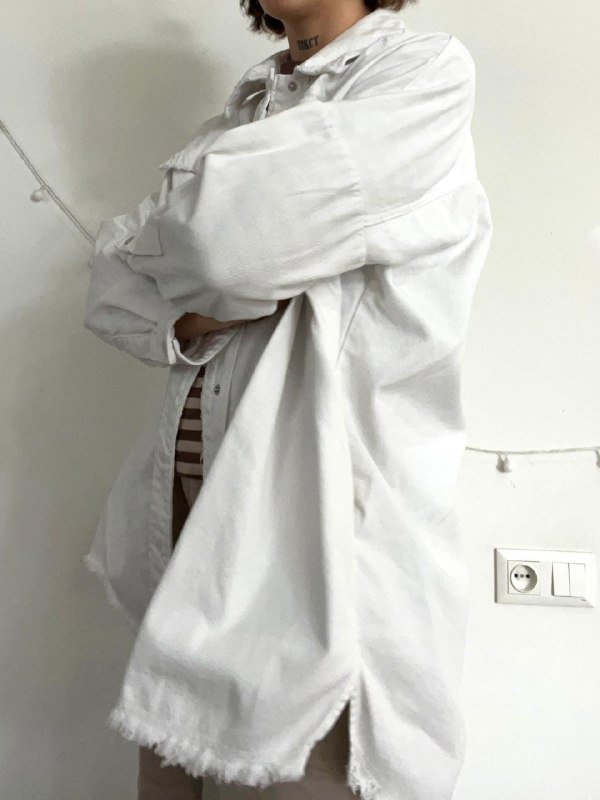 Белая джинсовка Zara мужская оверсайз 2