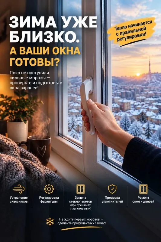 Диагностика и регулировка окон, замена стеклопакетов