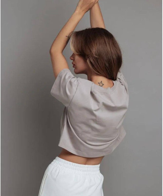 Укороченные футболки хаки S, светлая XS 4