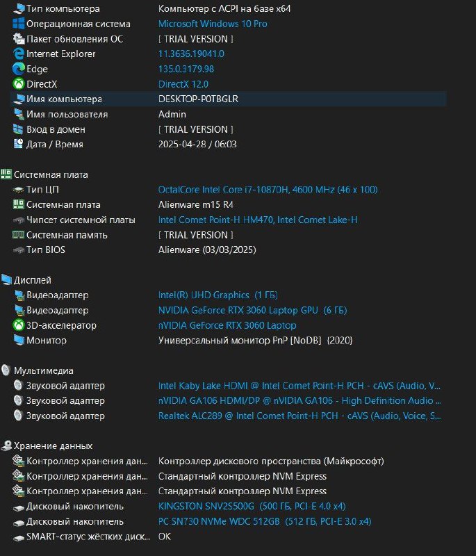 Профессиональный игровой ноутбук Alienware M15 R4 9