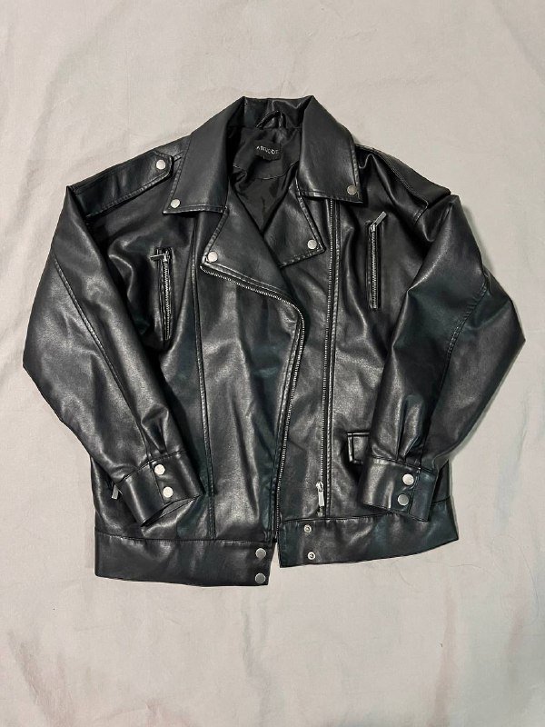 Кожаная оверсайз куртка 2