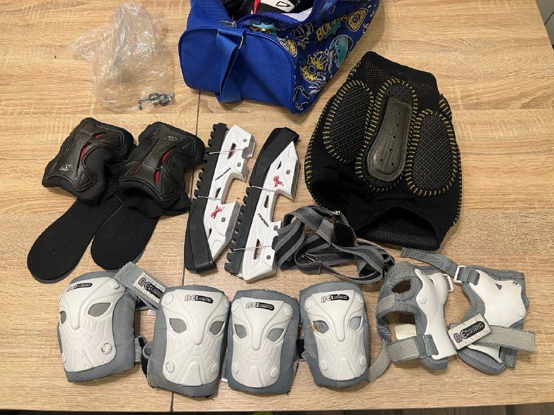 2 в 1 раздвижные ролики и коньки 33-36 размер с защитой и сумкой 2