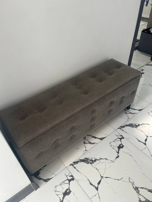 мягкая банкетка-пуф с ящиком для хранения 120 см