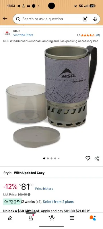 MSR WindBurner camping pot комплект 6