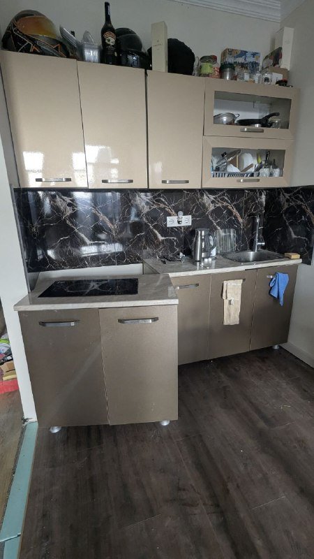 Кухня с раковиной и электроплиткой