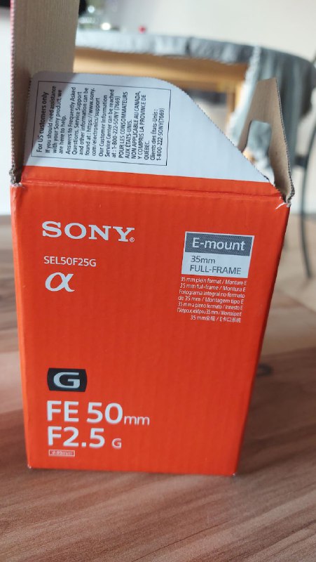 Объектив Sony G FE 50mm f2.5 6