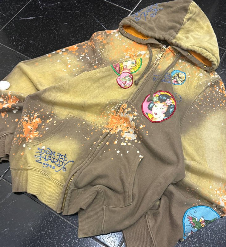 Оригинальная винтажная мужская куртка Ed Hardy размер L 3