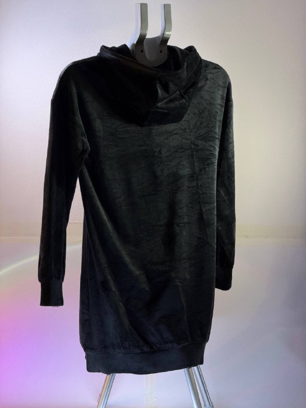 Juicy Couture чёрная велюровая туника худи платье XS-S 2
