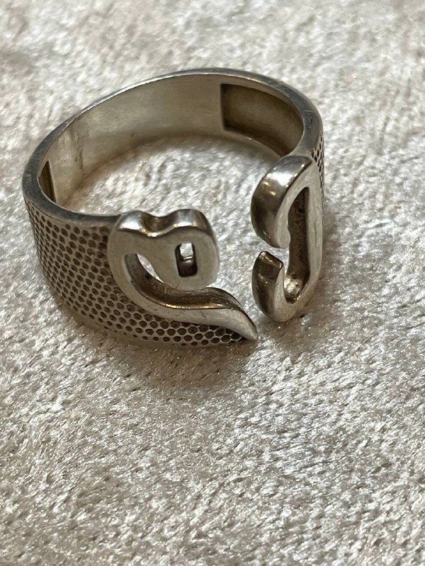 Серебряное кольцо с грузинской надписью 2