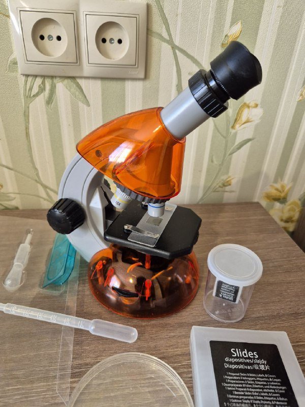 Микроскоп детский Атом 40x-640x с набором для опытов 4