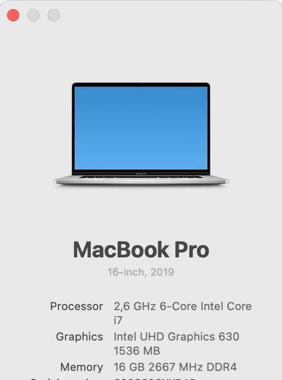 MacBook Pro 16" 2019 2