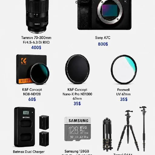 Sony A7C, Tamron 70-300mm, фильтры, штатив