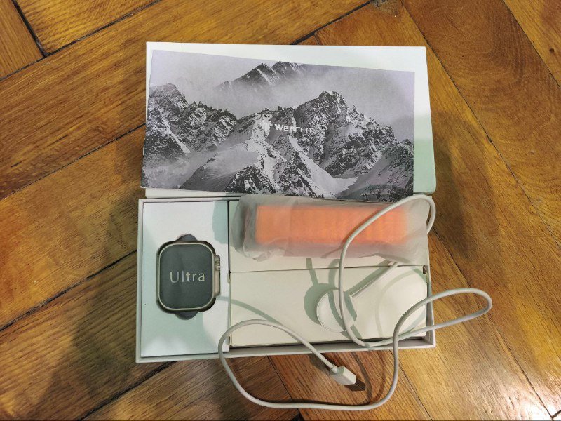 Смарт-часы Wearfit ULTRA с оранжевым ремешком, зарядником 2