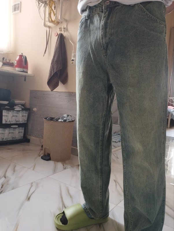 Джинсы зеленоватого оттенка 48 размер 5