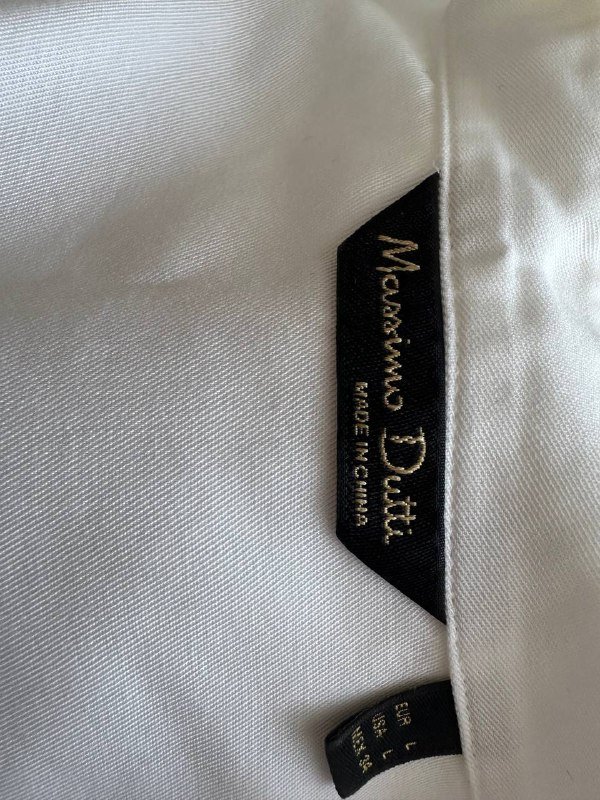 Белая удлиненная рубашка Massimo Dutti размер L 4