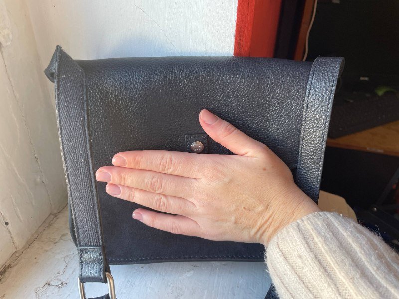 Сумка из натуральной кожи темно-синяя 4