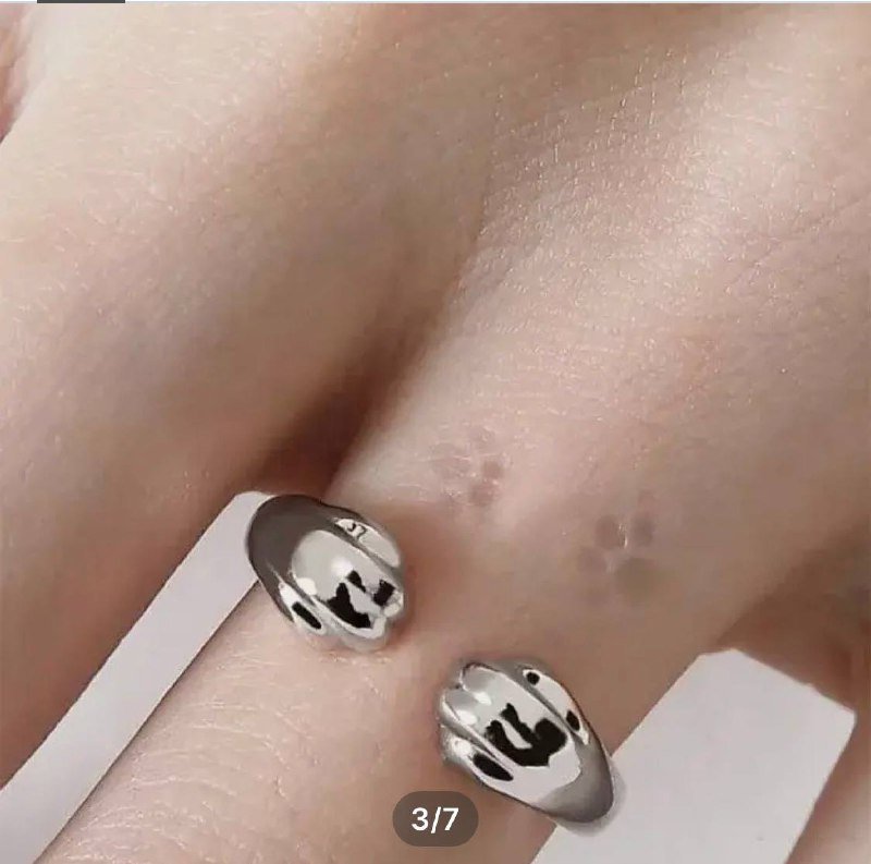 Кольцо с отпечатками лапок, размер 16.5