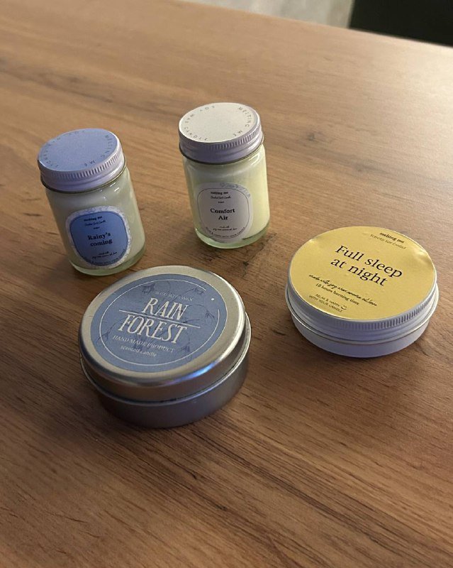 Соевые ароматические свечи Rain forest, Rain's coming, Comfort Air, Full sleep at night