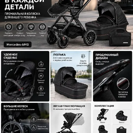Детская коляска Mercedes AMG GT