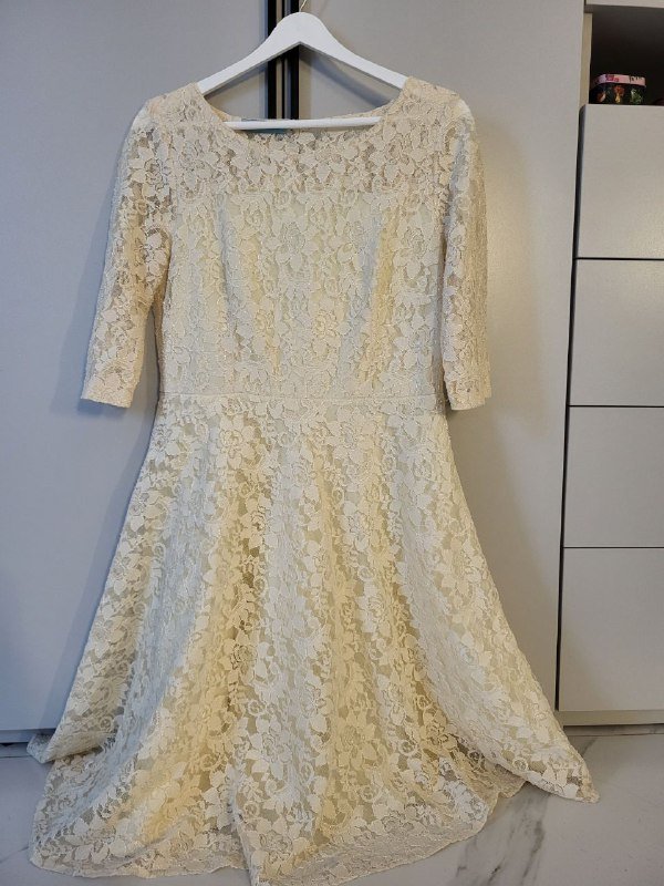 Белое платье, Кремовое платье, р.44 6