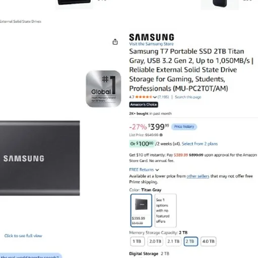 Samsung Portable SSD T7 2TB