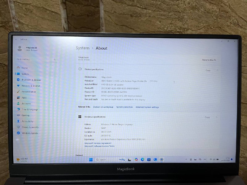 Ноутбук Huawei Honor MagicBook 15,6 Ryzen 5 3500U 8GB 256GB SSD 2