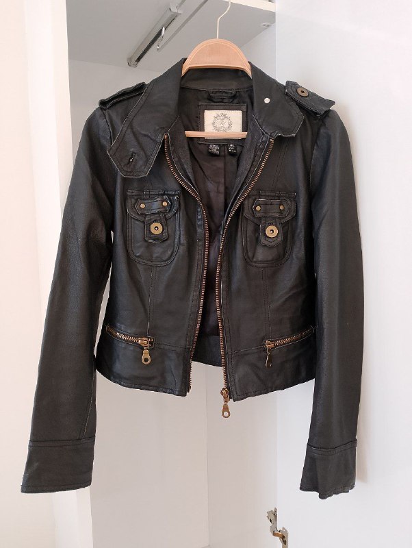 Винтажная куртка Zara, 100% натуральная кожа 4