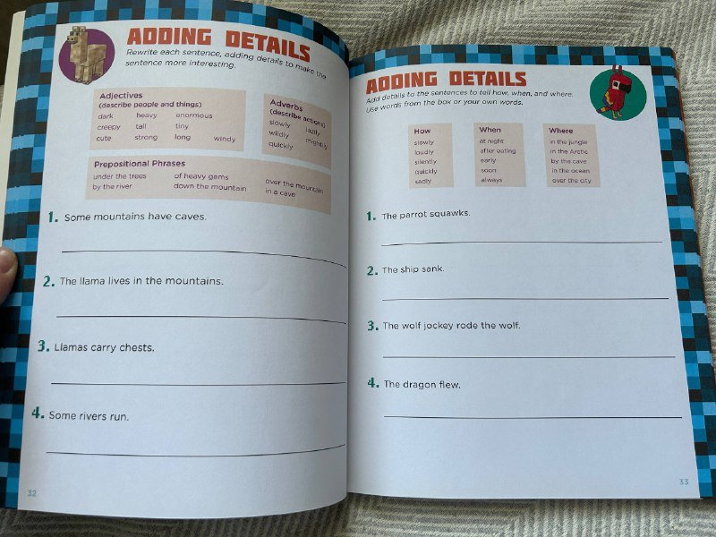 Книга Minecraft с учебными заданиями для детей 4