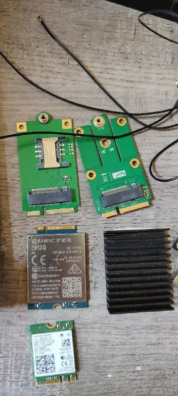Модем Quectel EM12-G, переходники M.2, Wi-Fi модуль Intel 8265NGW