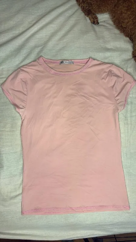 Розовая футболка ZARA 1