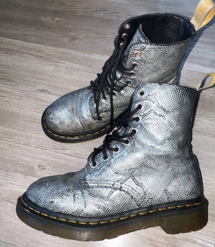 Ботинки Dr. Martens Pascal MET Vegan серебристые змеиные 36 7