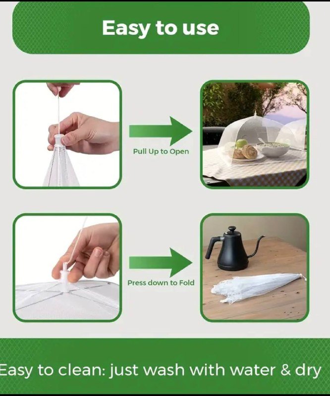 складной сетчатый зонт-тент для защиты еды 40x40 6