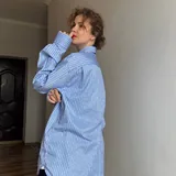 Голубая мужская рубашка Van Laack в полоску 4